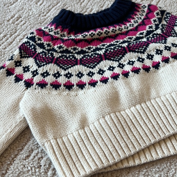 Gap baby girl heart fairisle cream sweater - Picture 5 of 8